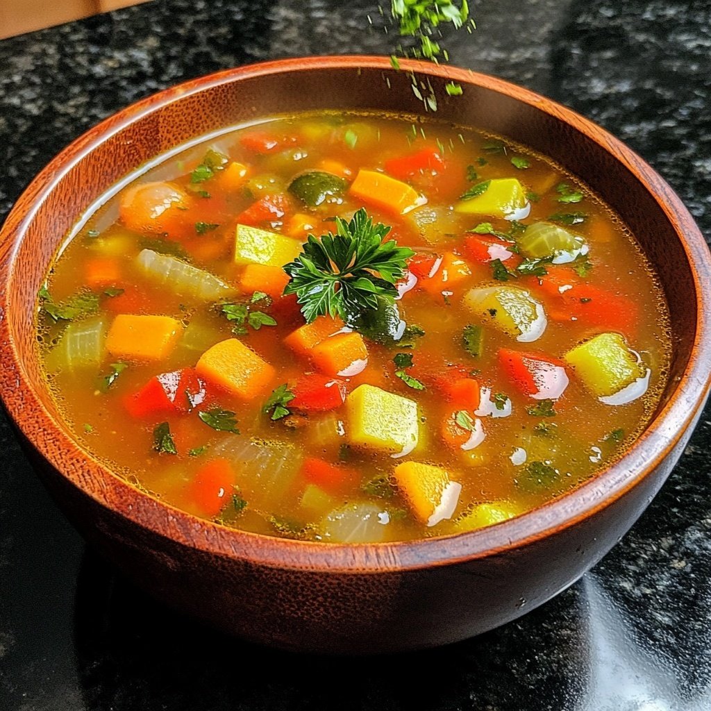 Healthy Vegetable Soup with Herbs