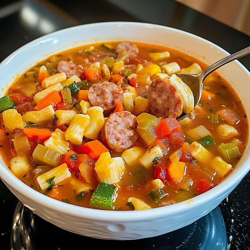 Italian Sausage Pasta Soup