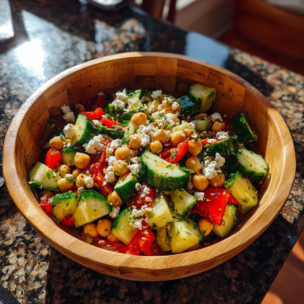 Mediterranean Chickpea And Cucumber Salad
