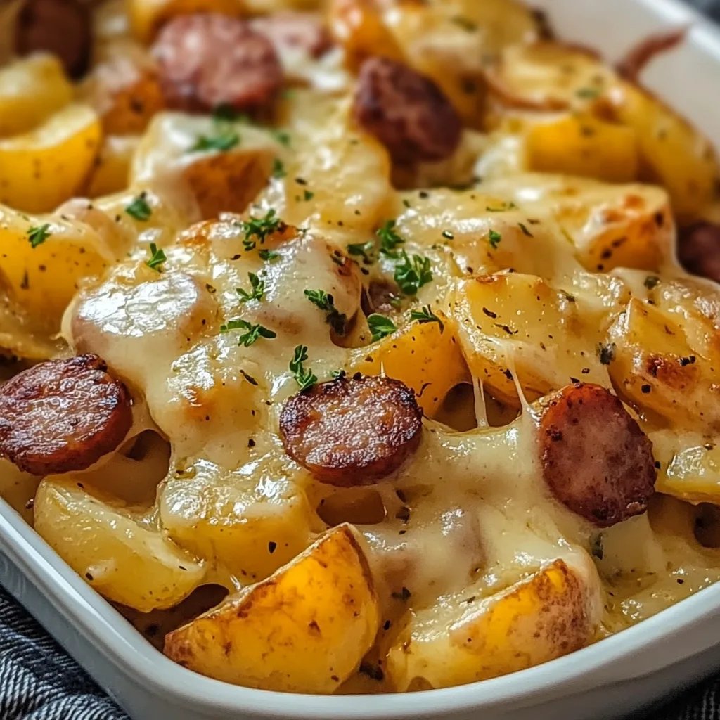Cheesy Ranch Potatoes and Smoked Sausage